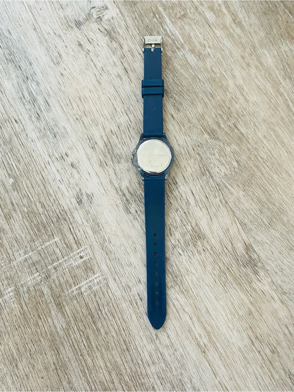 Blue Women's Silicone Watch with Crystal Bezel